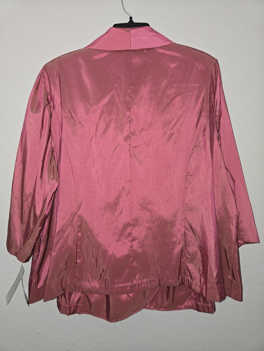 Alex Evenings Shimmery Rose Pink Satin Draped Blazer NWT 3X - Picture 3 of 8